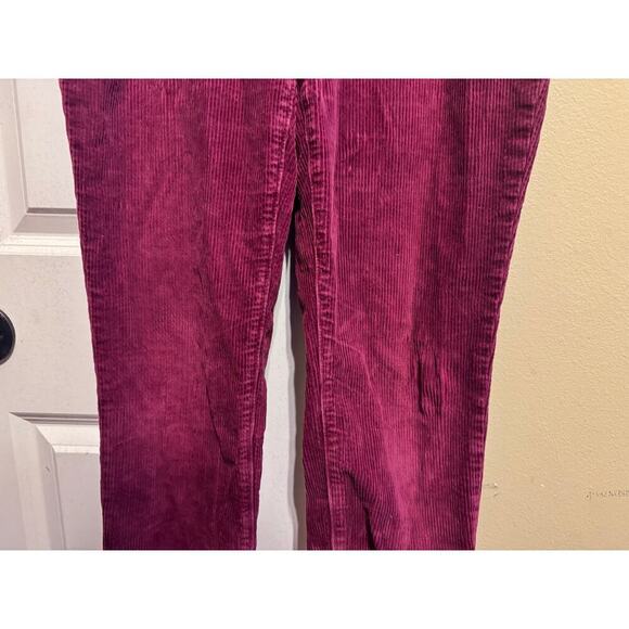 Lands' End Women's Burgandy Maroon Corduroy Straight Leg Mid Rise Jeans Pants 8 - Picture 3 of 11